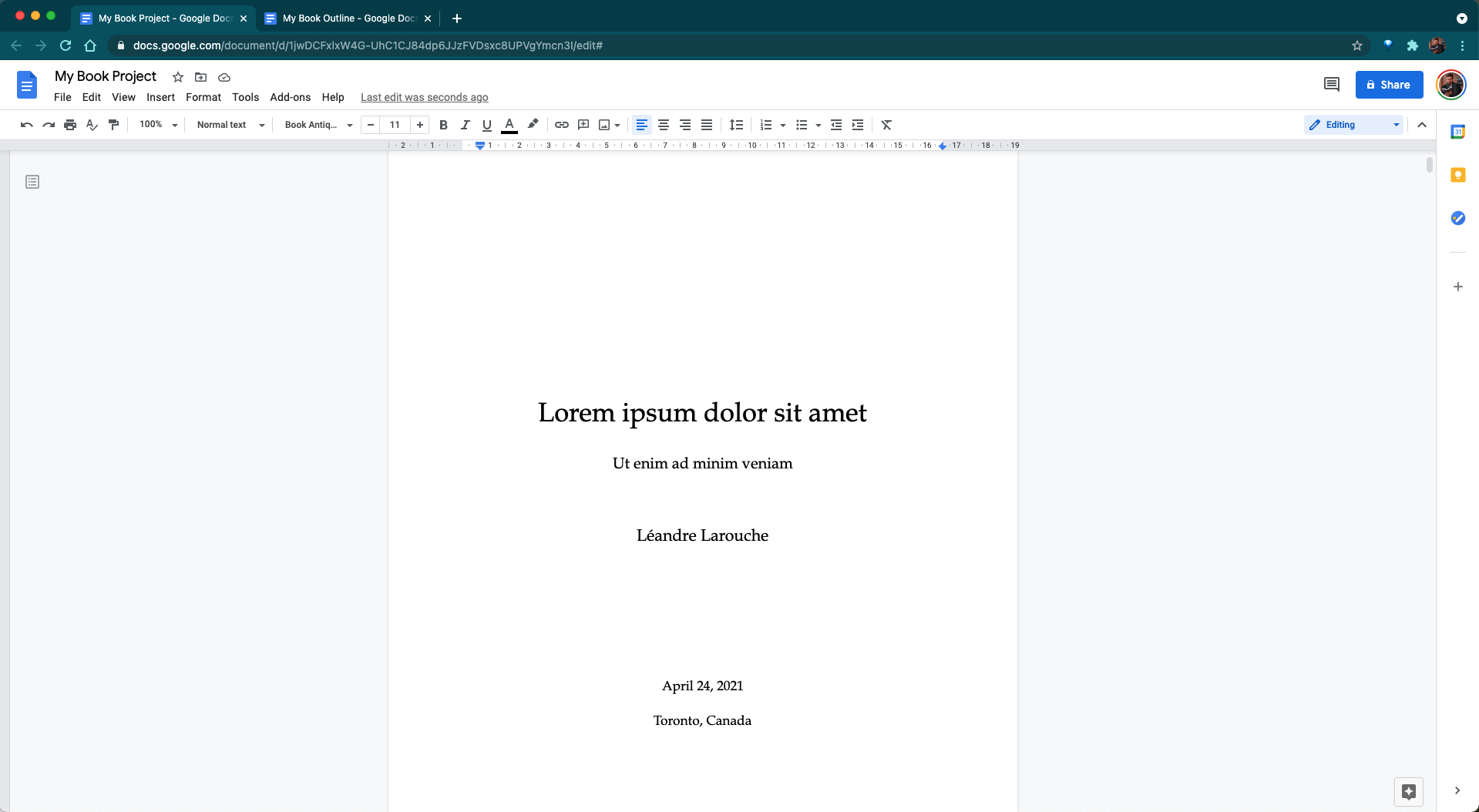 How to format book template
